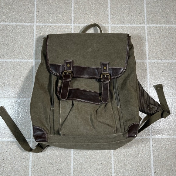 Cargoit Green Dual Strap Military Mountain Backpack Vintage Green - Picture 1 of 9